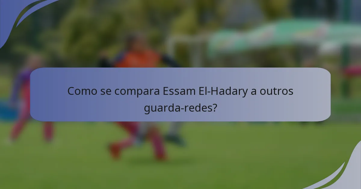 Como se compara Essam El-Hadary a outros guarda-redes?