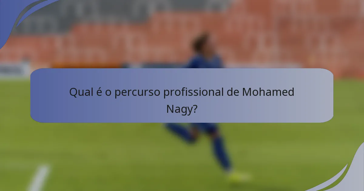 Qual é o percurso profissional de Mohamed Nagy?