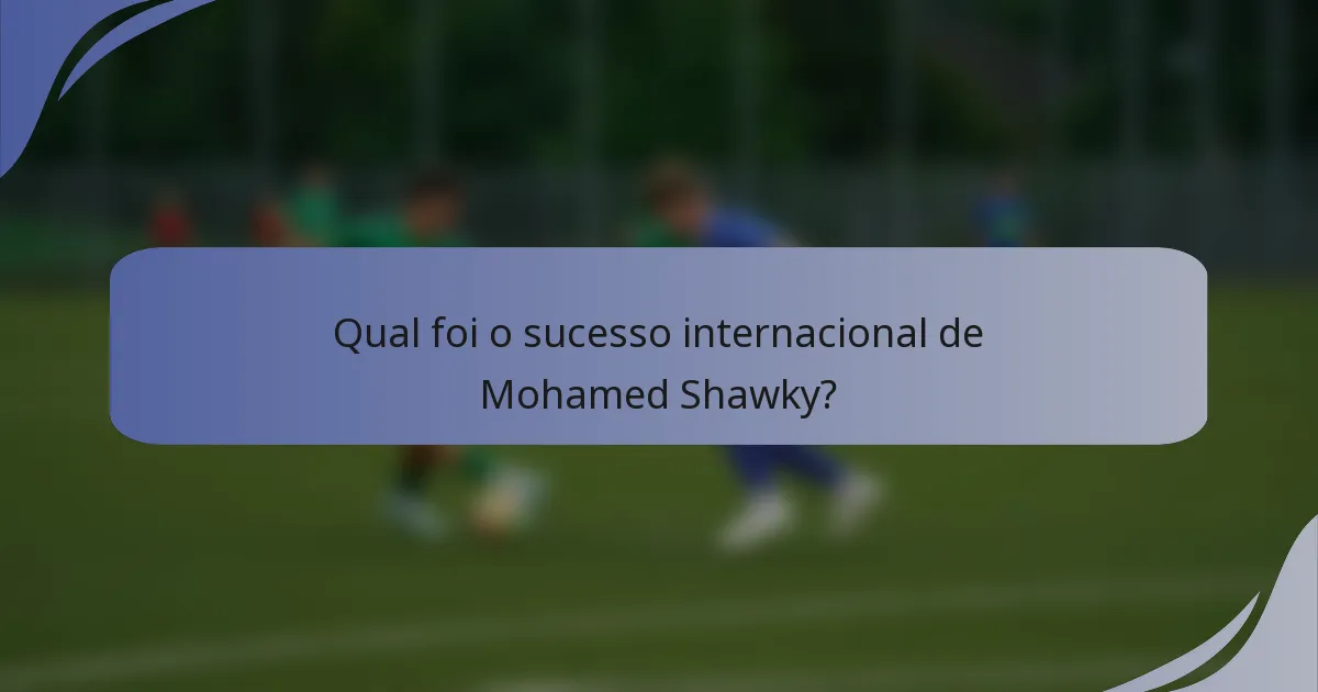 Qual foi o sucesso internacional de Mohamed Shawky?
